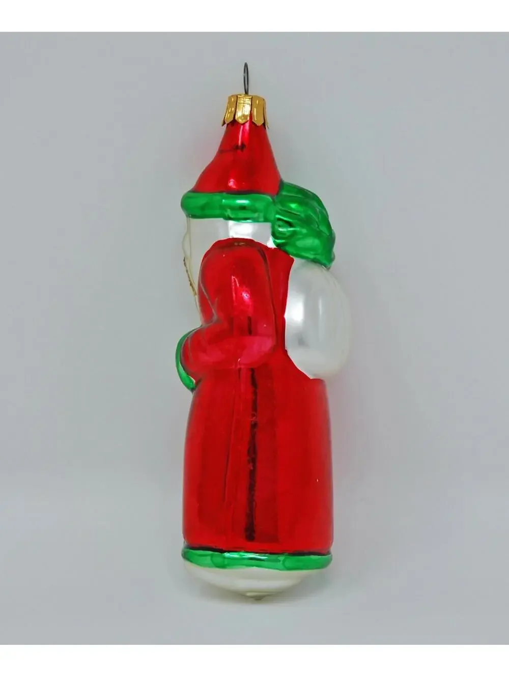 Pier 1 Mercury Glass Old World Santa Shaped Christmas Ornament Vintage